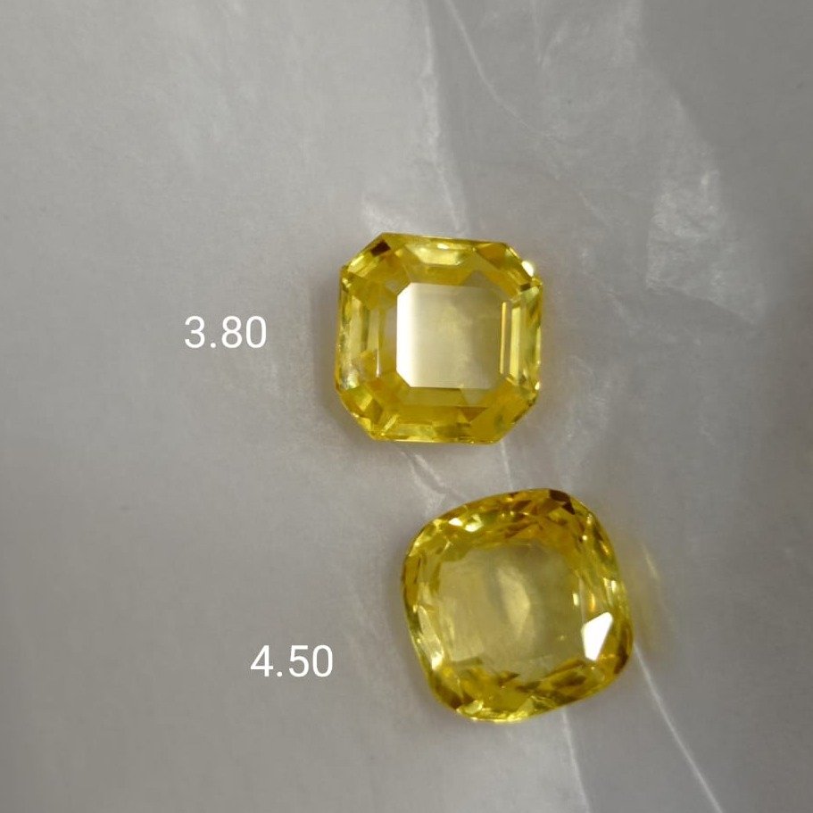 3.80ct Square Yellow-Sapphire-Pukhraj SG-Y01